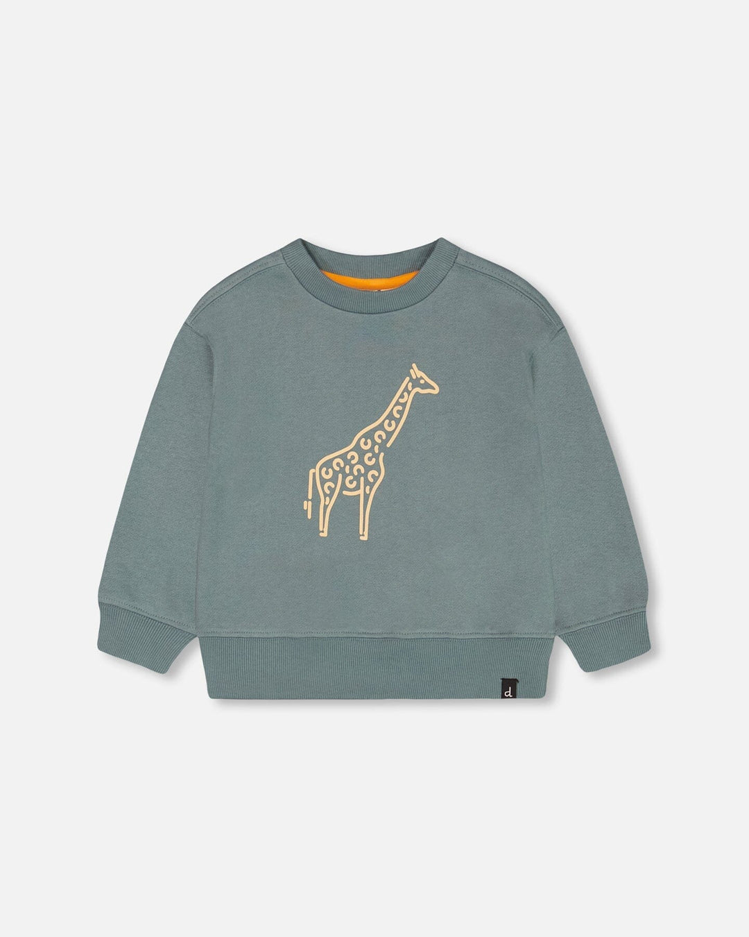 Deux Par Deux Giraffe Print French Terry Sweatshirt GoldenBug