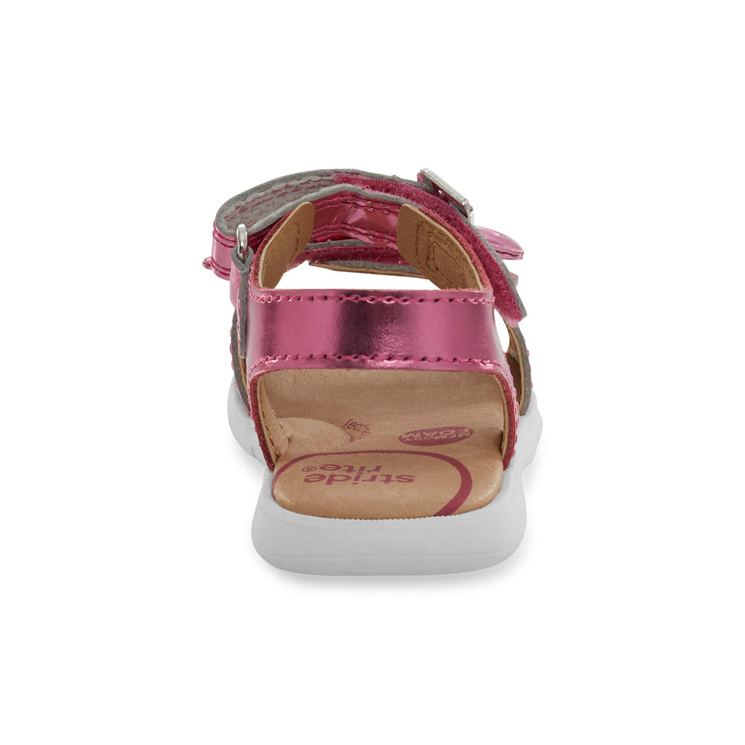 Offers Coral pink Toddler Leather Sandals, chrome-free lining, hook&loop fastener, Vibram® sole, support barefoot walking