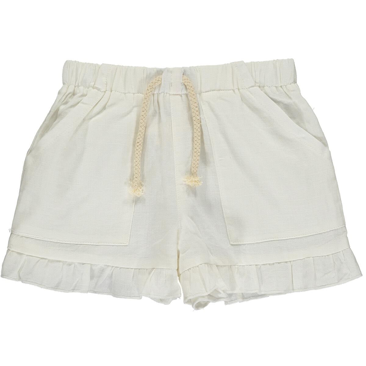 Vignette Brynlee | White Ruffle Shorts – GoldenBug